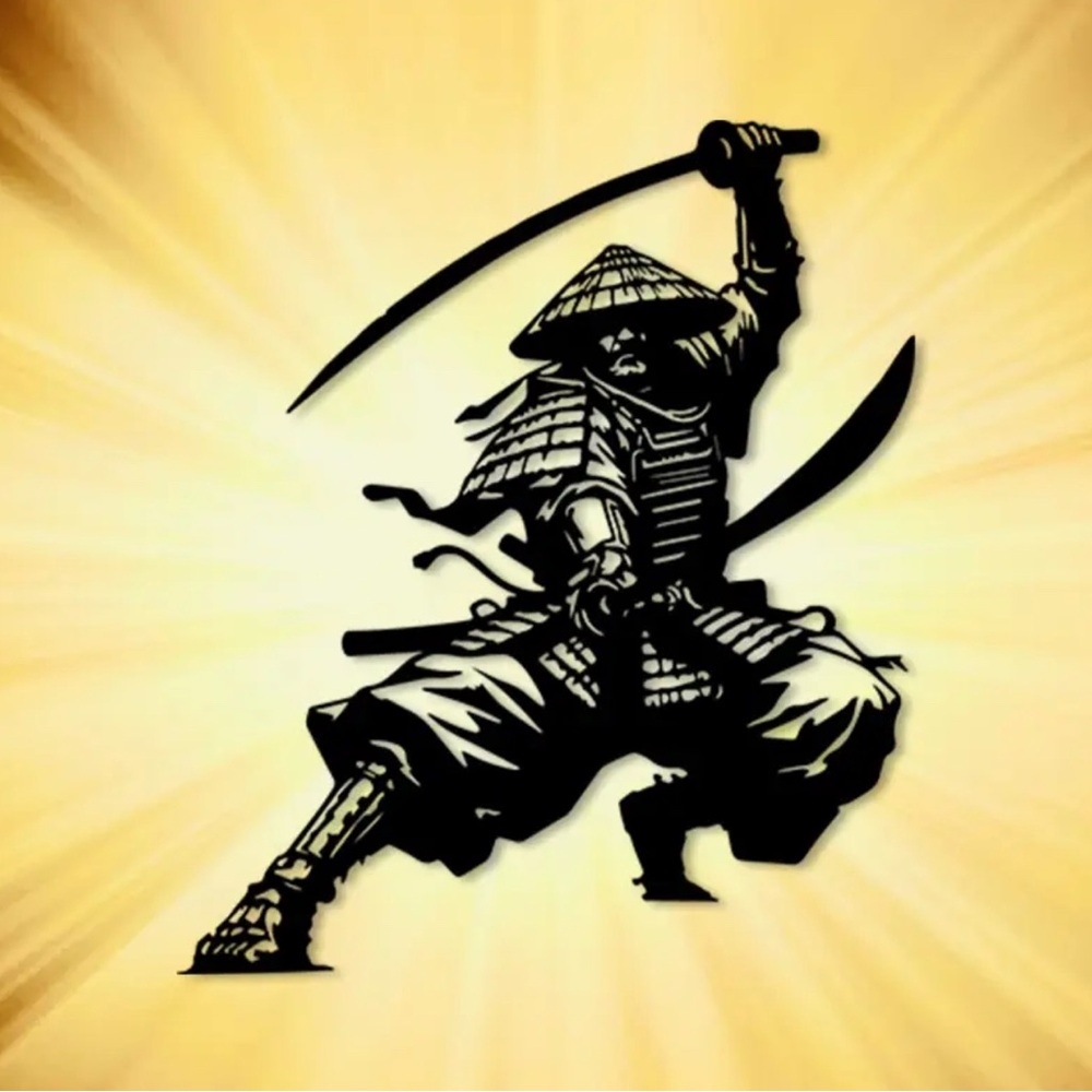 Samurai Wall Art Decor - Black Silhouette